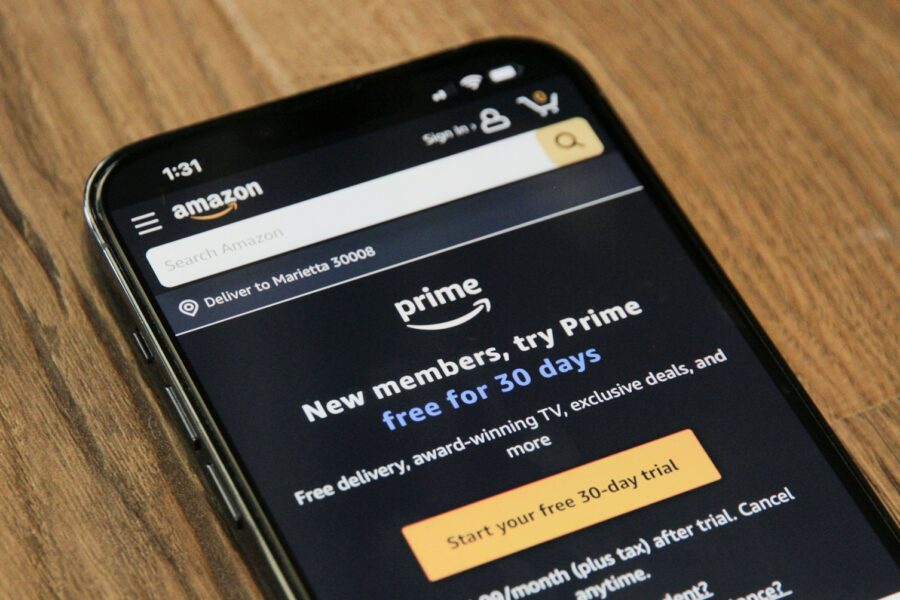 an amazon prime app on a cell phone